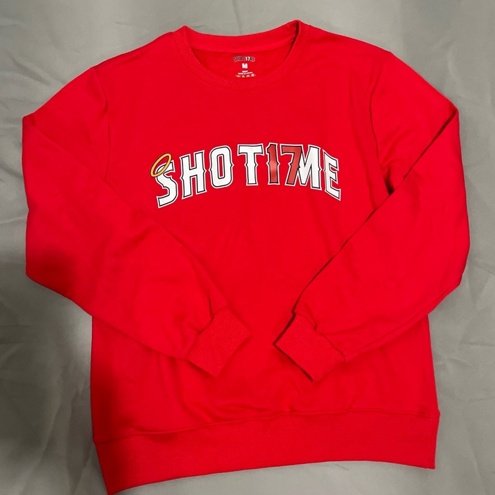 NWOT Anaheim Angels Shohei Ohtani Red Sweatshirt Size M